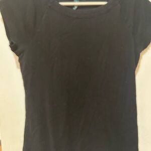 Ralph Lauren Black Fitted Cap Sleeve T-Shirt